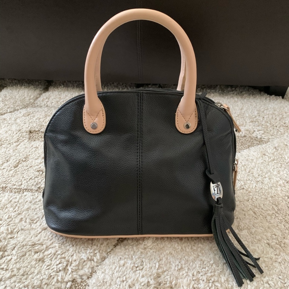 Tignanello black leather handbag